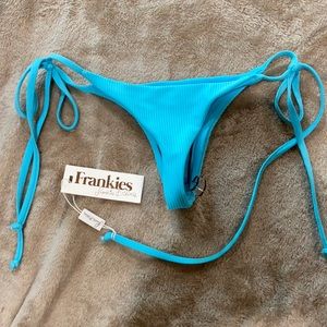 Frankie’s Bikinis blue thong bikini